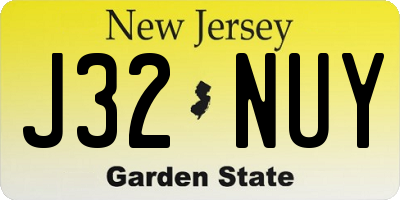 NJ license plate J32NUY