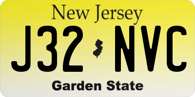 NJ license plate J32NVC