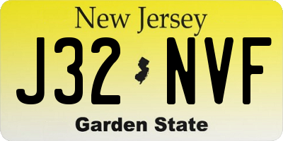 NJ license plate J32NVF
