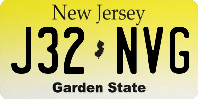 NJ license plate J32NVG