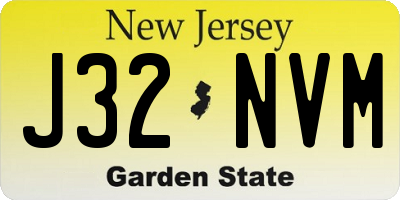 NJ license plate J32NVM