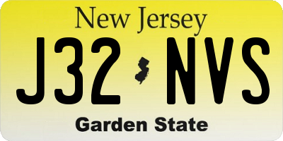 NJ license plate J32NVS
