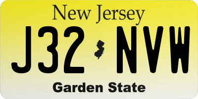 NJ license plate J32NVW