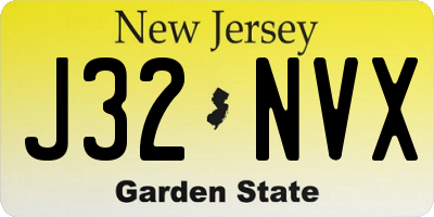 NJ license plate J32NVX