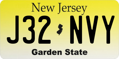 NJ license plate J32NVY