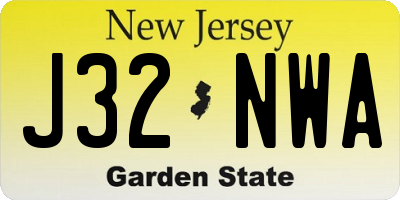NJ license plate J32NWA