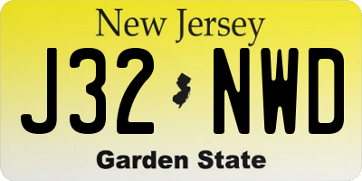 NJ license plate J32NWD