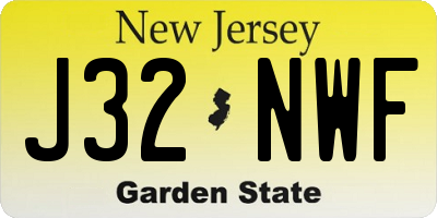 NJ license plate J32NWF