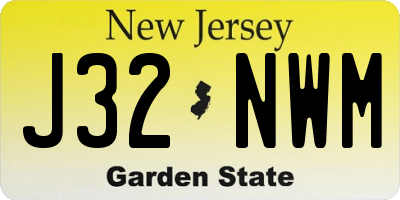 NJ license plate J32NWM