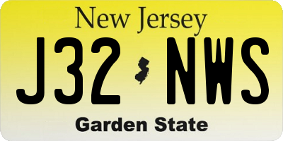 NJ license plate J32NWS