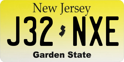 NJ license plate J32NXE