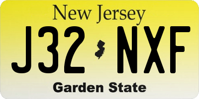 NJ license plate J32NXF