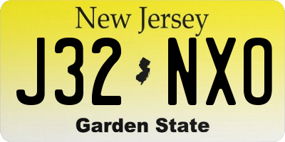 NJ license plate J32NXO