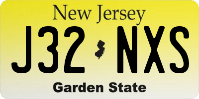 NJ license plate J32NXS