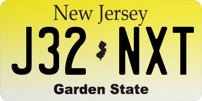 NJ license plate J32NXT