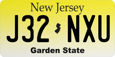 NJ license plate J32NXU