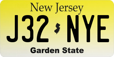 NJ license plate J32NYE