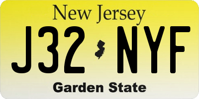 NJ license plate J32NYF