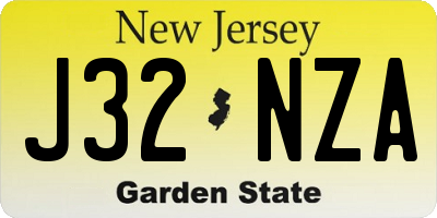 NJ license plate J32NZA