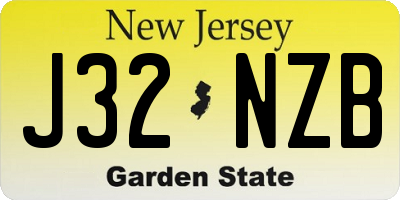 NJ license plate J32NZB