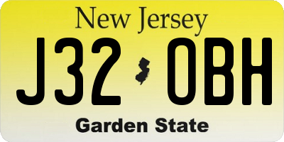 NJ license plate J32OBH