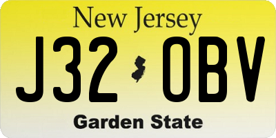 NJ license plate J32OBV