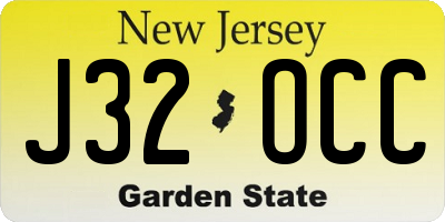 NJ license plate J32OCC