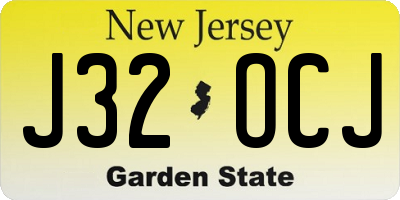 NJ license plate J32OCJ
