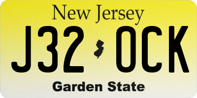 NJ license plate J32OCK