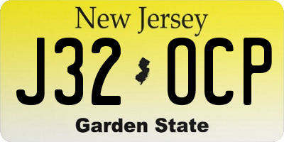 NJ license plate J32OCP