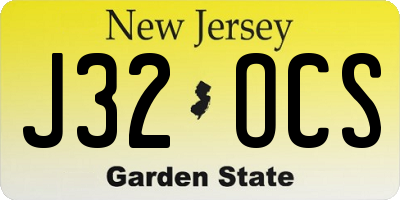 NJ license plate J32OCS