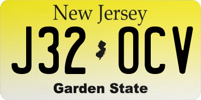 NJ license plate J32OCV
