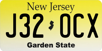 NJ license plate J32OCX