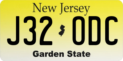 NJ license plate J32ODC