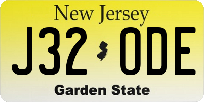NJ license plate J32ODE