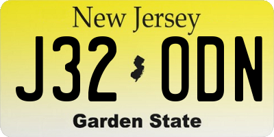 NJ license plate J32ODN