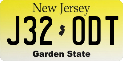 NJ license plate J32ODT