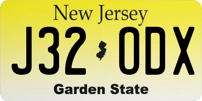 NJ license plate J32ODX