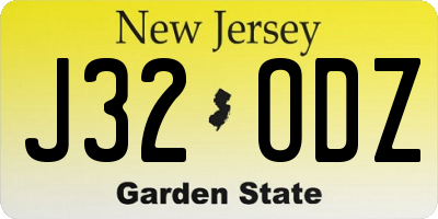 NJ license plate J32ODZ