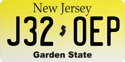 NJ license plate J32OEP