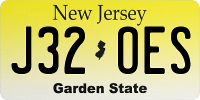 NJ license plate J32OES