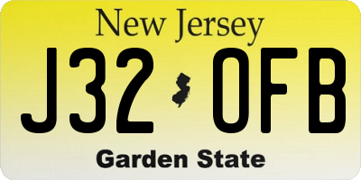 NJ license plate J32OFB