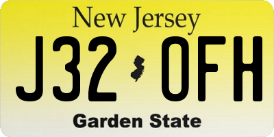NJ license plate J32OFH