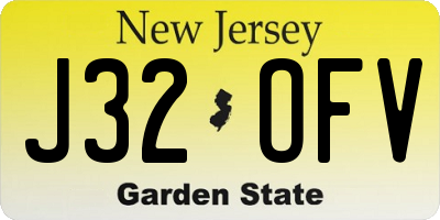 NJ license plate J32OFV