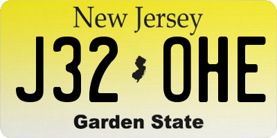 NJ license plate J32OHE