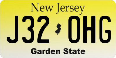NJ license plate J32OHG