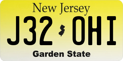 NJ license plate J32OHI