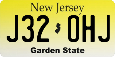 NJ license plate J32OHJ