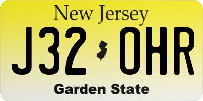NJ license plate J32OHR