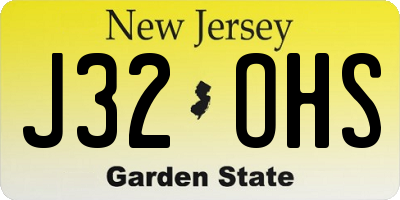 NJ license plate J32OHS
